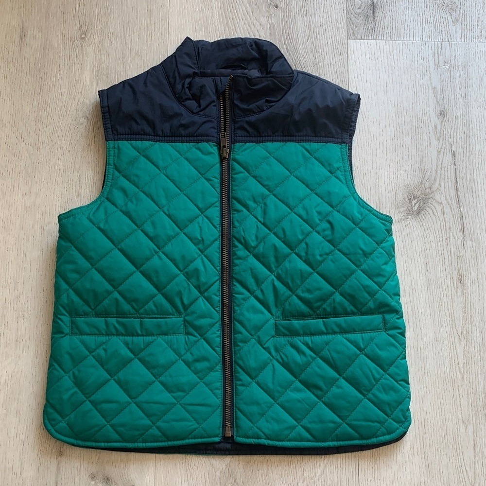 Crewcuts Color Blocked Walker Vest color block Green navy size S kids girls‎